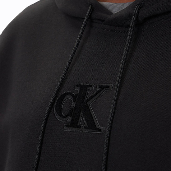 Calvin Klein Ανδρικό φούτερ Fleece Monogram Logo Patch Relaxed Hoodie